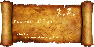 Kudron Péter névjegykártya