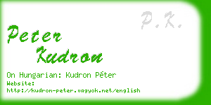 peter kudron business card